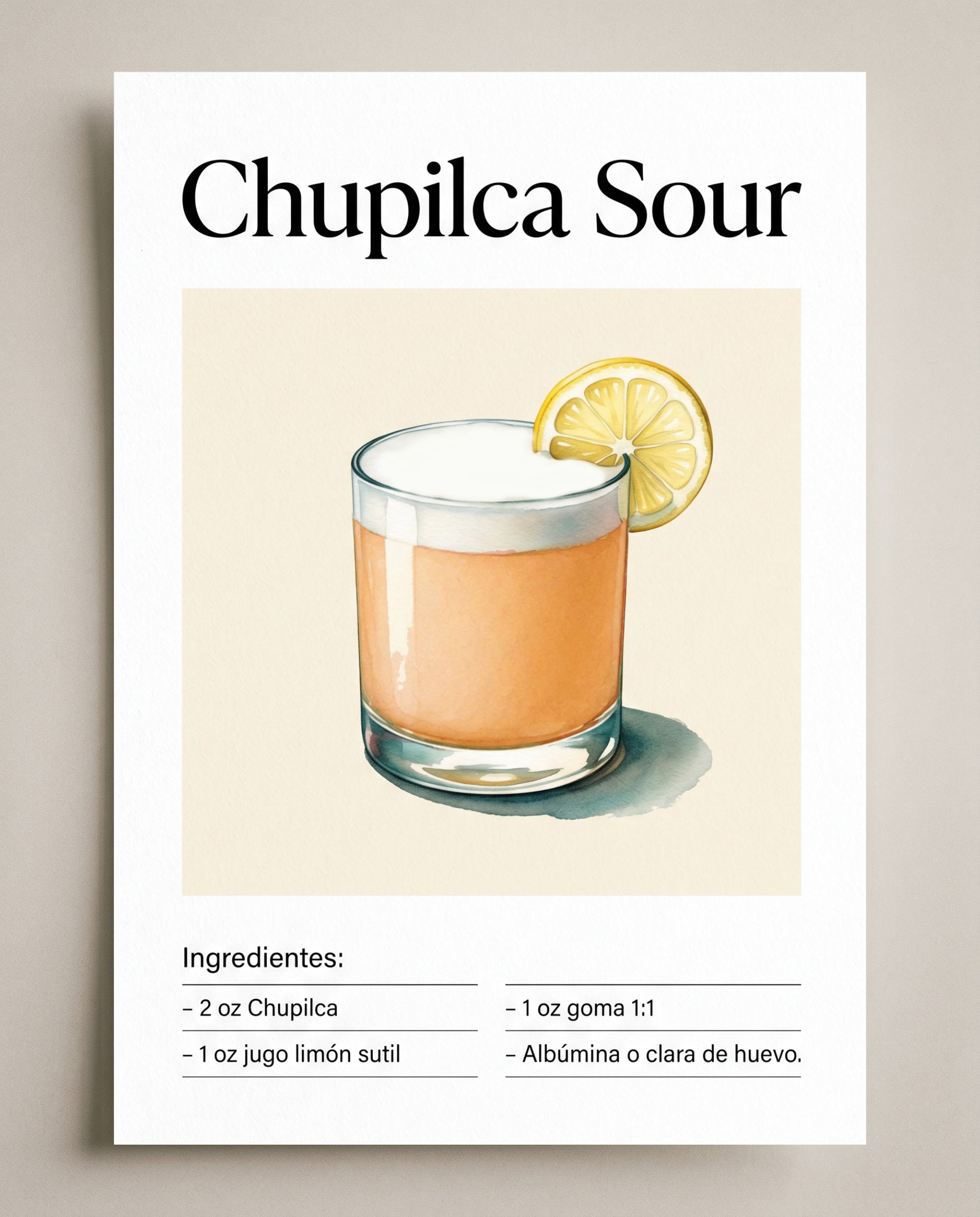 Receta chupilca Sour